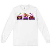 White Mardi gras farm trucks Long Sleeve Tee - FaDigitalArtStudio