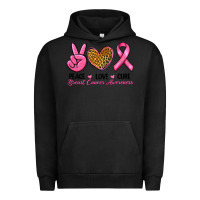 Pigment Black Peace Love Cure Breast Cancer Urban Hoodie - RanaPortraitStore