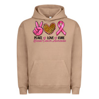 Pigment Burro Peace Love Cure Breast Cancer Urban Hoodie - RanaPortraitStore