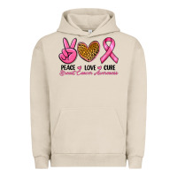 Pigment French Oak Peace Love Cure Breast Cancer Urban Hoodie - RanaPortraitStore