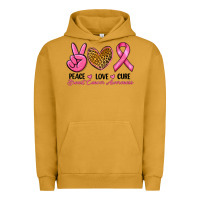 Pigment Peanut Butter Peace Love Cure Breast Cancer Urban Hoodie - RanaPortraitStore