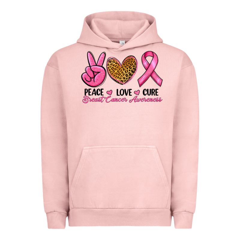 Peace Love Cure Breast Cancer Urban Hoodie by RanaPortraitStore | Teevron