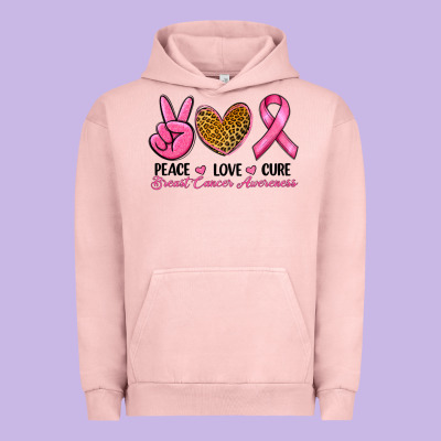 Peace Love Cure Breast Cancer Urban Hoodie Designed By Ranaportraitstore