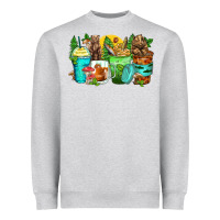 Heather Grey bear coffee cups Heavyweight Sweatshirt - Zillion Design Studio