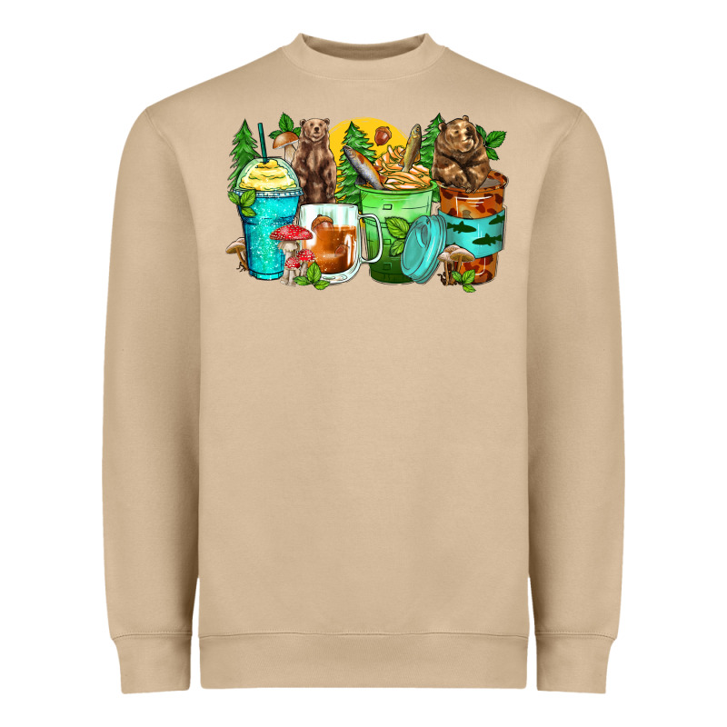 Bear Coffee Cups Heavyweight Sweatshirt by Zillion Design Studio | Teevron