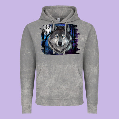 Vintage Hoodie Wolf And Full Moon