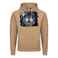 Vintage Coffee Wolf And Full Moon Vintage Hoodie - RanaPortraitStore