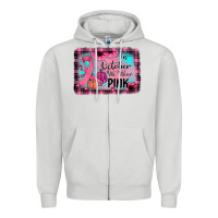 In October We Wear Pink Zipper Hoodie | Teevron