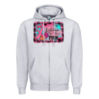 Heather Grey in october we wear pink Zipper Hoodie - JahusDesignShop
