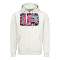 Oatmeal Heather in october we wear pink Zipper Hoodie - JahusDesignShop