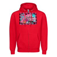 Red in october we wear pink Zipper Hoodie - JahusDesignShop