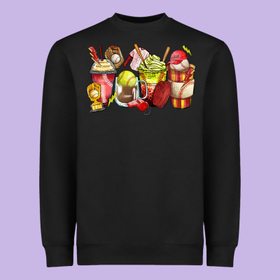 Baseball And Softball Coffee Cups Heavyweight Sweatshirt Designed By Zillion Design Studio