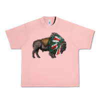 Salmon mexican bison with indian headdress Urban Heavy Tee - RanaPortraitStore
