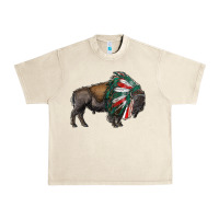 Sandshell mexican bison with indian headdress Urban Heavy Tee - RanaPortraitStore