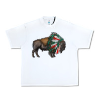 White mexican bison with indian headdress Urban Heavy Tee - RanaPortraitStore