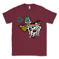Burgundy tx yall western Classic Tee - CowhideDigitalArt