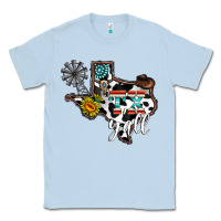 Dusty Blue tx yall western Classic Tee - CowhideDigitalArt