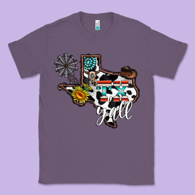 Tx Yall Western Classic Tee Designed By Cowhidedigitalart