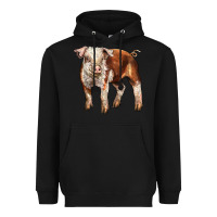 Black Baby Hereford Pig Heavyweight Hoodie - LillyAllenDesigns