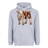 Heather Grey Baby Hereford Pig Heavyweight Hoodie - LillyAllenDesigns