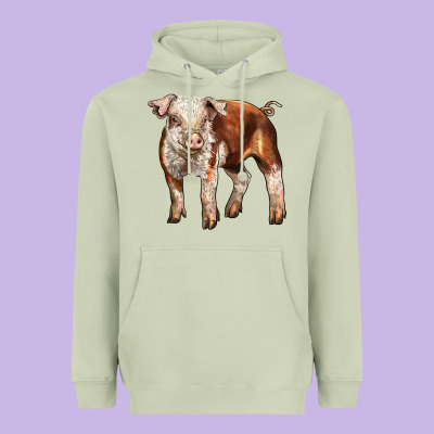 Baby Hereford Pig Heavyweight Hoodie Designed By Lillyallendesigns