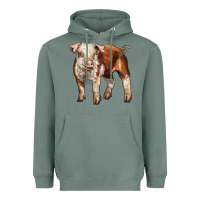Sage Baby Hereford Pig Heavyweight Hoodie - LillyAllenDesigns