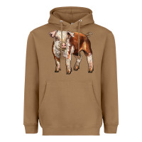 Toasted Coconut Baby Hereford Pig Heavyweight Hoodie - LillyAllenDesigns