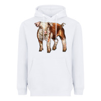 White Baby Hereford Pig Heavyweight Hoodie - LillyAllenDesigns