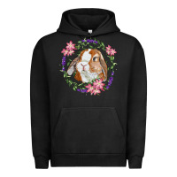 Bunny Face With Floral Wreath Urban Hoodie | Teevron