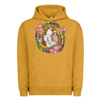 Pigment Peanut Butter Bunny Face With Floral Wreath Urban Hoodie - RanaPortraitStore