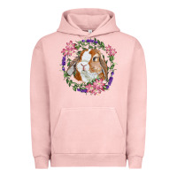 Pigment Salmon Bunny Face With Floral Wreath Urban Hoodie - RanaPortraitStore