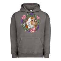Pigment Tornado Bunny Face With Floral Wreath Urban Hoodie - RanaPortraitStore
