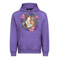 Tulip Bunny Face With Floral Wreath Urban Hoodie - RanaPortraitStore