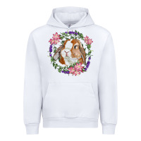 White Bunny Face With Floral Wreath Urban Hoodie - RanaPortraitStore