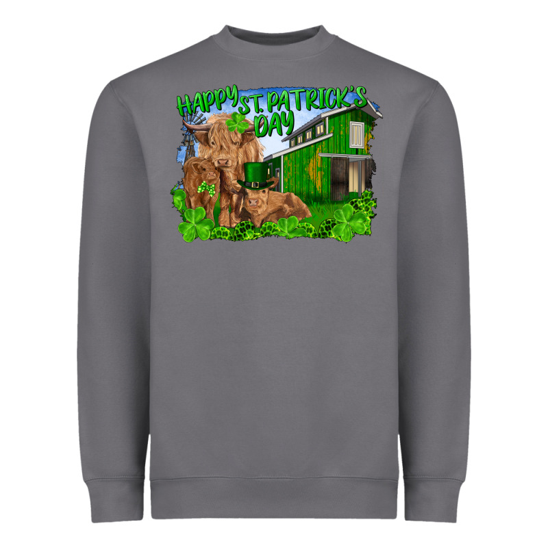 Happy St. Patrick's Day Cattle And Calfs Heavyweight Sweatshirt by RanaPortraitStore | Teevron