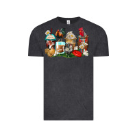 Vintage Black rooster coffee cups Vintage Tee - Zillion Design Studio