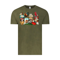 Vintage Olive rooster coffee cups Vintage Tee - Zillion Design Studio