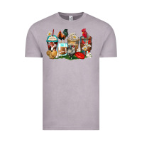 Vintage Zinc rooster coffee cups Vintage Tee - Zillion Design Studio