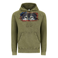 Vintage Olive Wolf eyes american flag Vintage Hoodie - RanaPortraitStore
