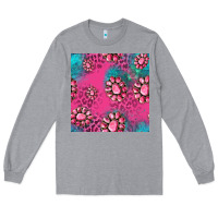 Heather Grey pink turquoise gemstoes seamless pattern Long Sleeve Tee - HRA Design Shop