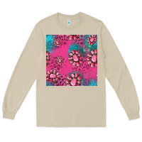 Mushroom pink turquoise gemstoes seamless pattern Long Sleeve Tee - HRA Design Shop