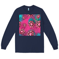 Navy pink turquoise gemstoes seamless pattern Long Sleeve Tee - HRA Design Shop