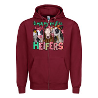 Burgundy happy easter heifers Zipper Hoodie - Jasminsmagicworld