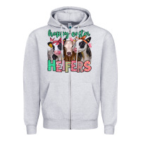 Heather Grey happy easter heifers Zipper Hoodie - Jasminsmagicworld