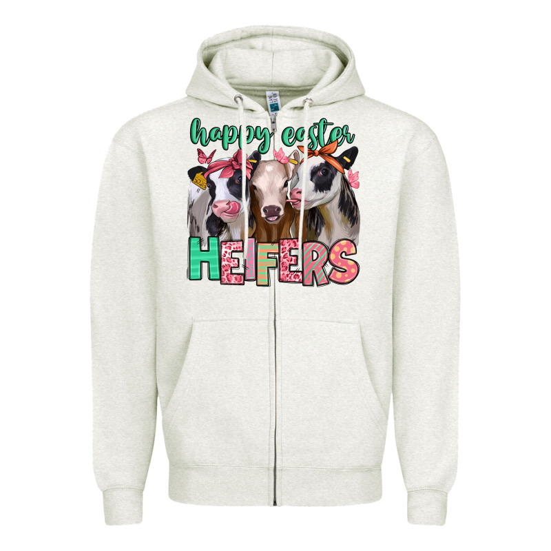 Happy Easter Heifers Zipper Hoodie by Jasminsmagicworld | Teevron