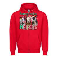 Red happy easter heifers Zipper Hoodie - Jasminsmagicworld