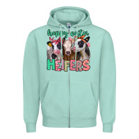 Seafoam happy easter heifers Zipper Hoodie - Jasminsmagicworld