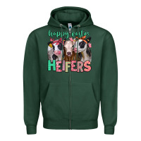 Sports Green happy easter heifers Zipper Hoodie - Jasminsmagicworld