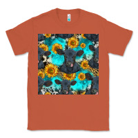 Copper black angus and sunflowers seamless pattern Classic Tee - HRA Design Shop