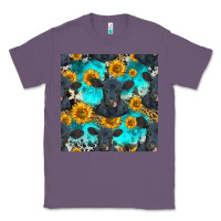 Lavender black angus and sunflowers seamless pattern Classic Tee - HRA Design Shop